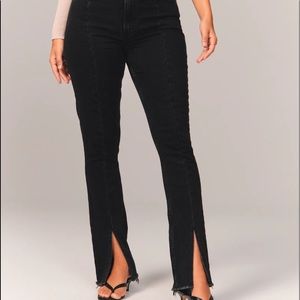 Abercrombie high rise cut hem jeans